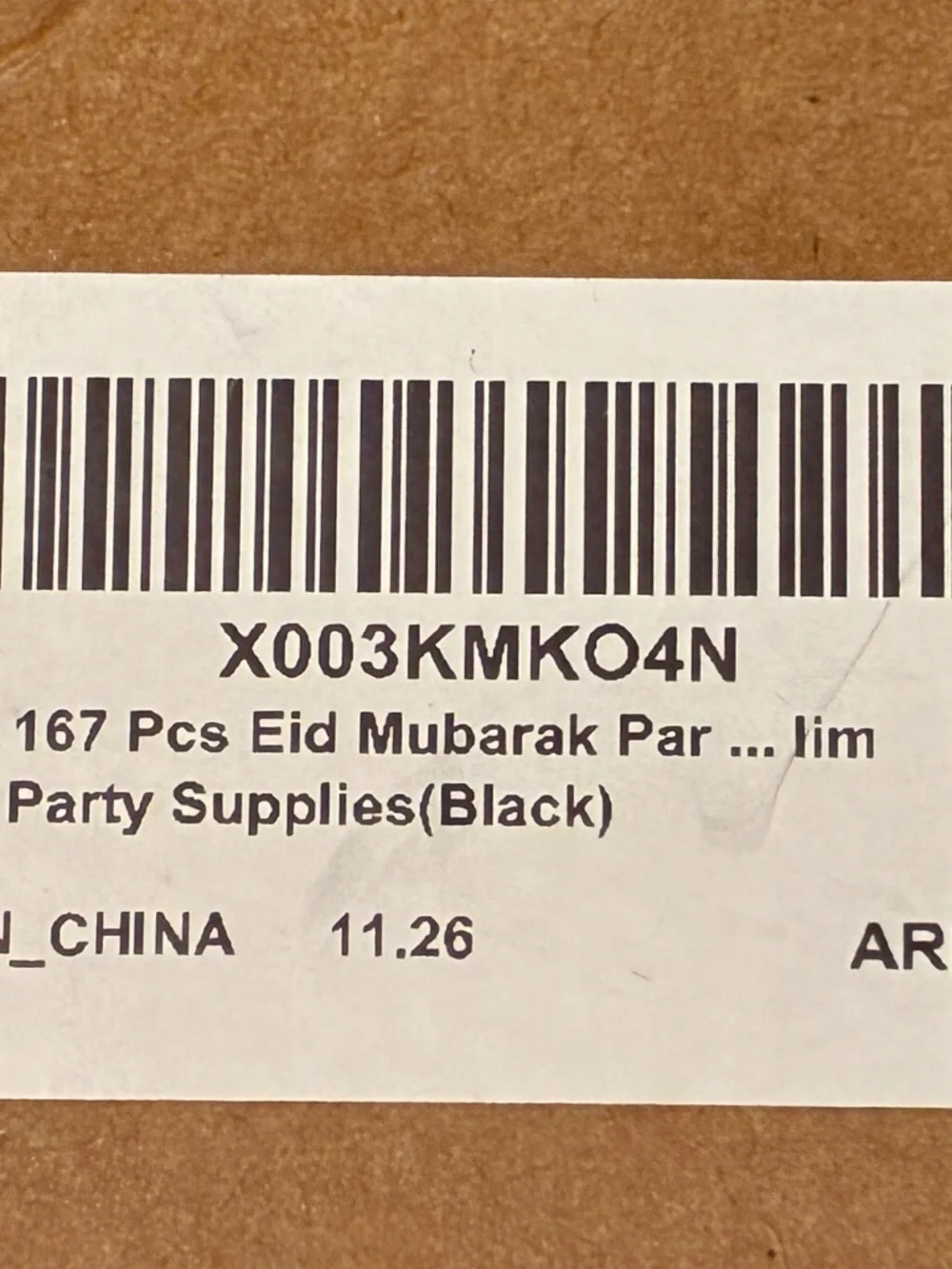 167 Pc Eid Ramadan Mubarak Party Set for 16 w/Backdrop,Balloons,Tablecloth BLACK